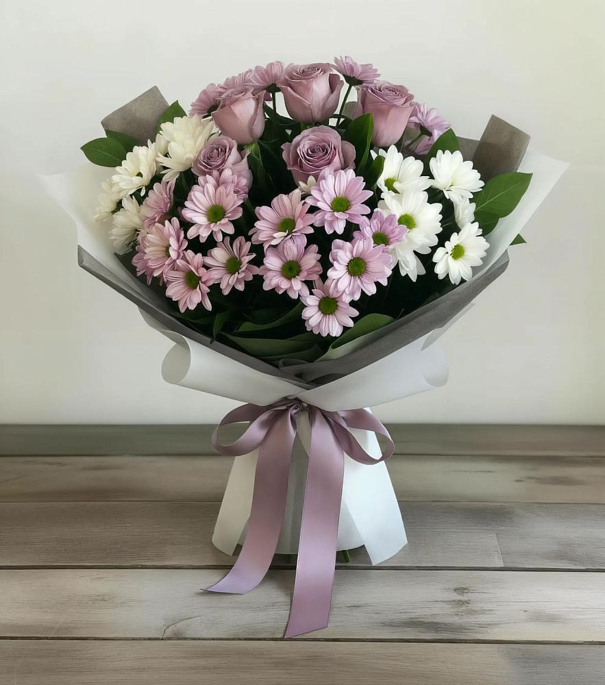 Букет цветов из: Хризантемы и Розы в Санчурске