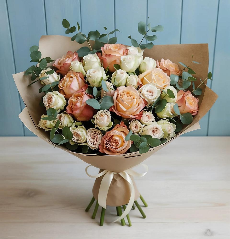 Букет цветов из: Альстромерии и Розы в Санчурске