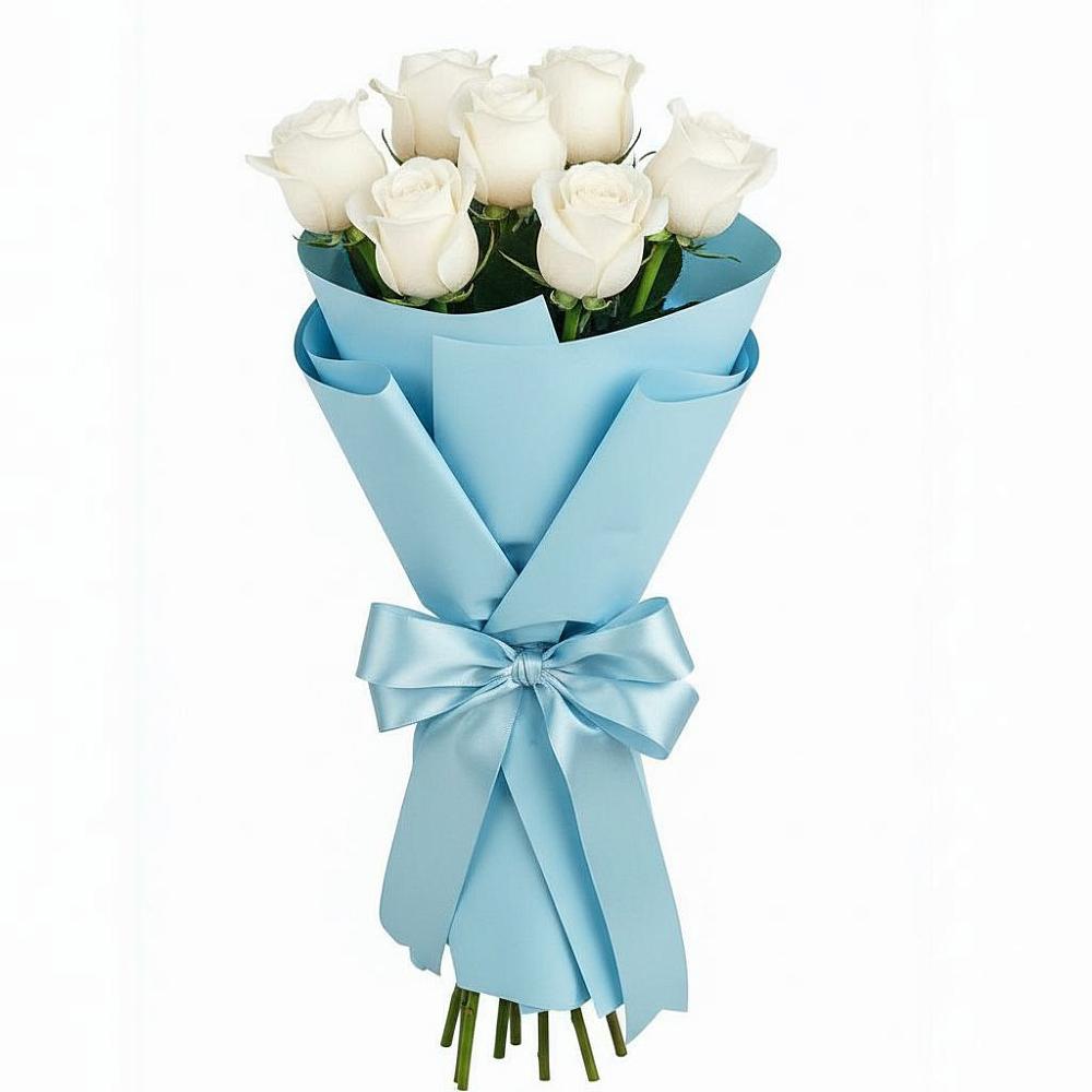 Букет 7 белых роз Проуд в Санчурске