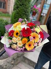 Букет цветов из:  Герберы, Ромашки, Хризантемы, Розы и Подсолнухи #REPLACE_PRED# Санчурске