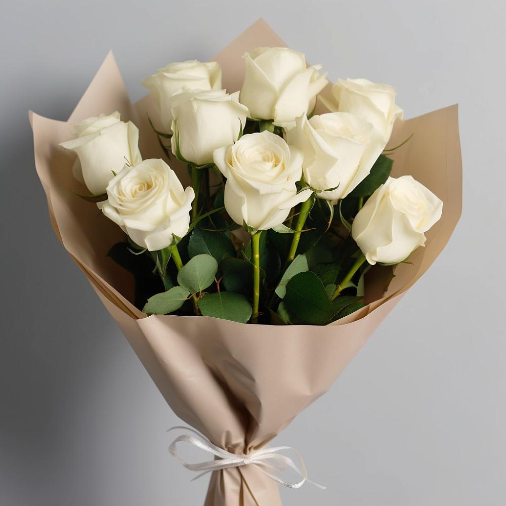 Букет 9 Белых роз Эдлесс Лав в Санчурске