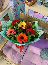 Букет цветов из:  Герберы, Хризантемы и Альстромерии #REPLACE_PRED# Санчурске