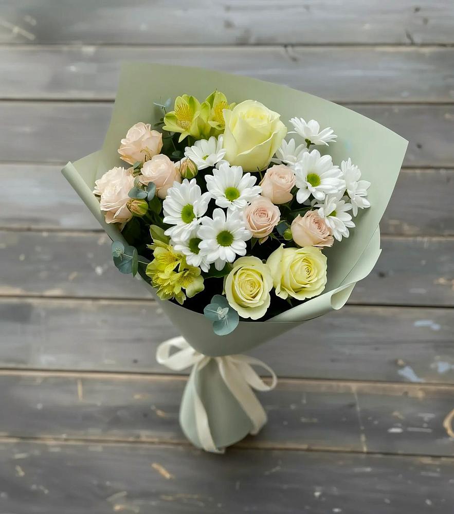 Букет цветов из: Альстромерии, Розы и Хризантемы в Санчурске