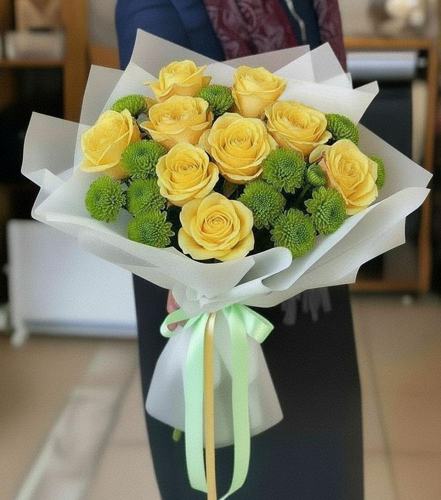 Букет цветов из: Хризантемы и Розы в Санчурске