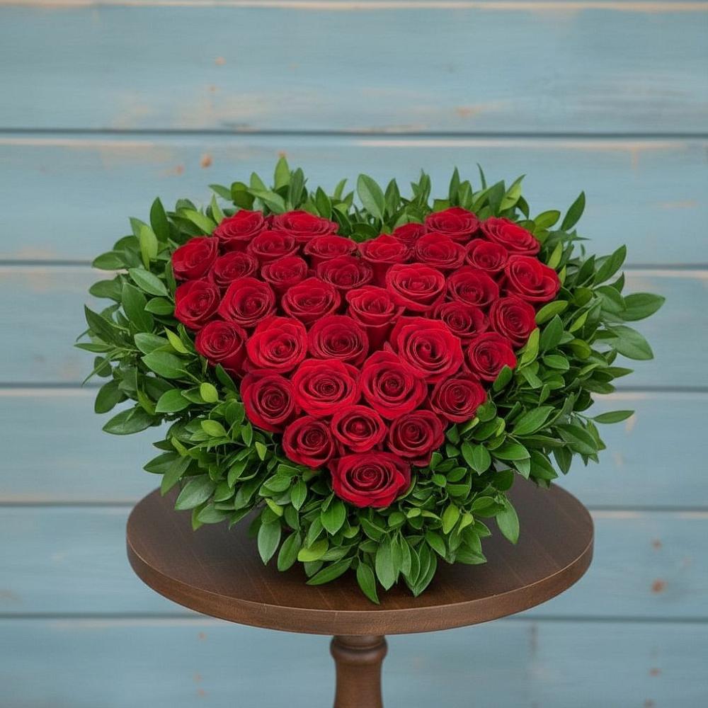 Цветочная композиция из Розы в виде сердца в Санчурске