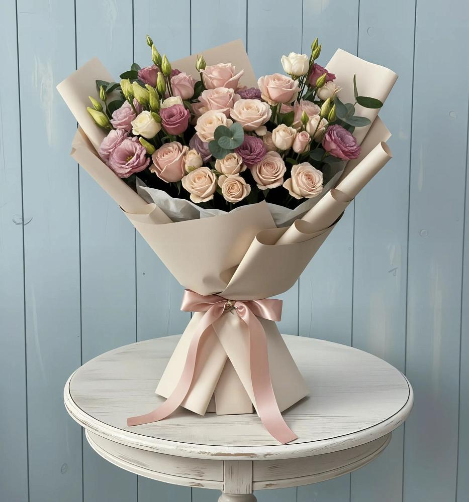 Букет цветов из: Розы и Лизиантусы в Санчурске