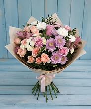 Букет цветов из:  Хризантемы, Розы и Альстромерии в Санчурске