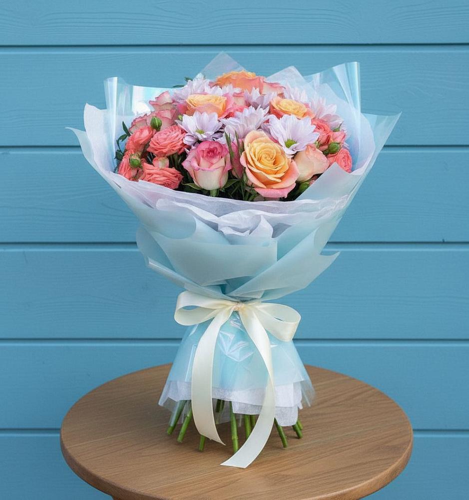 Букет цветов из: Хризантемы и Розы в Санчурске